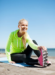 Image showing woman doing sports outdoors