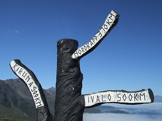 Image showing Wooden sign in Norway