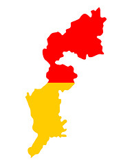 Image showing Map and flag of Burgenland