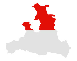 Image showing Map and flag of Salzburg