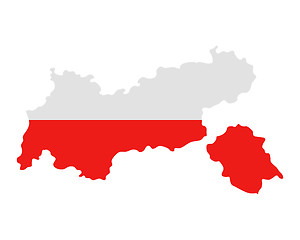 Image showing Map and flag of Tyrol