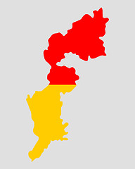 Image showing Map and flag of Burgenland