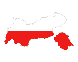 Image showing Map and flag of Tyrol