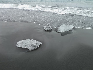 Image showing beach with ice pieces