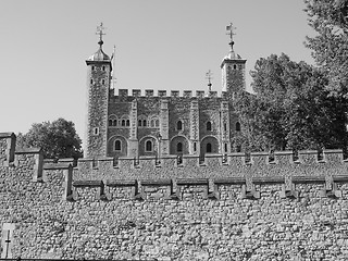 Image showing Black and white Tower of London