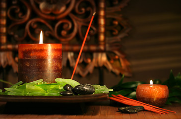 Image showing Amber colored candles