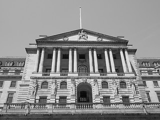 Image showing Black and white Bank of England in London