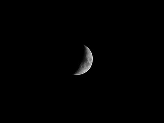 Image showing Black and white First quarter moon