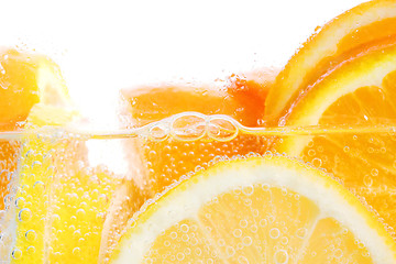 Image showing Oranges and lemons in club soda