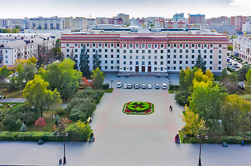 Image showing Aerial view onto Tyumen regional duma. Russia