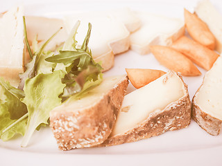 Image showing Retro looking Cheese platter