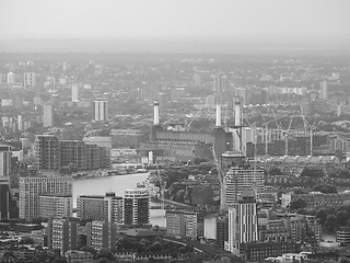 Image showing Black and white Aerial view of London