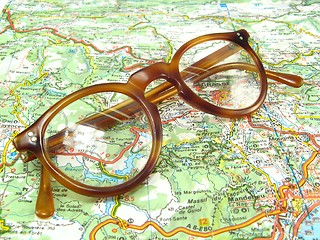 Image showing Glasses on a map