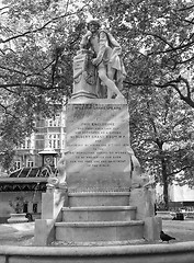 Image showing Black and white Shakespeare statue in London