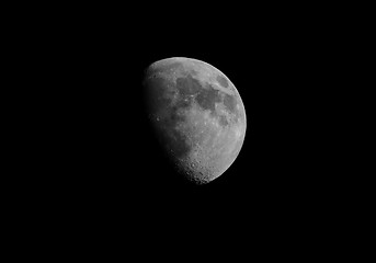 Image showing Black and white Gibbous moon