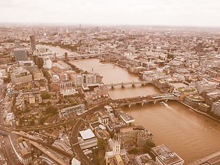 Image showing Retro looking Aerial view of London