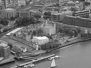 Image showing Black and white Aerial view of London