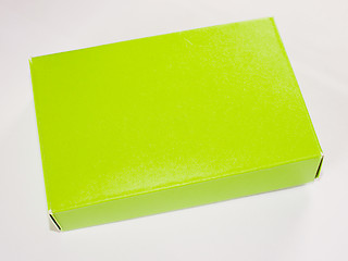 Image showing Retro look Green yellow paper box