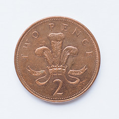 Image showing UK 2 pence coin