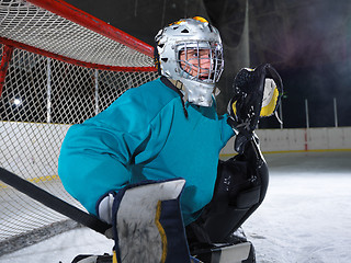 Image showing ice hockey goalkeeper