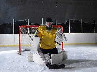 Image showing ice hockey goalkeeper