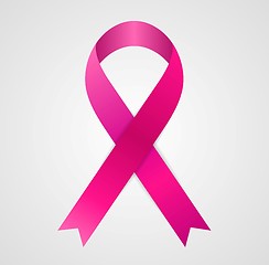 Image showing Breast cancer awareness pink ribbon tape design