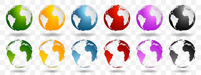 Image showing Bright earth globes vector design