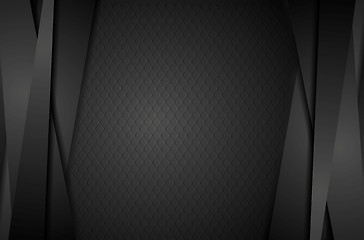 Image showing Corporate black abstract background with stripes