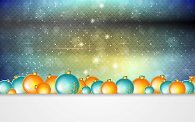 Image showing Bright greeting background with Christmas balls