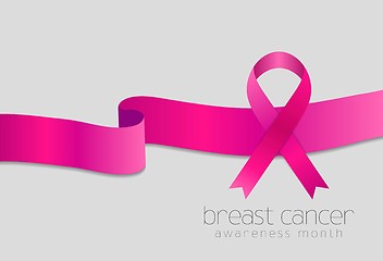 Image showing Breast cancer awareness month. Pink ribbon design