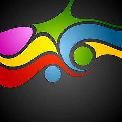 Image showing Colorful wavy pattern on black background