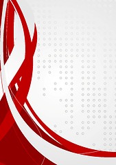 Image showing Abstract background with red waves