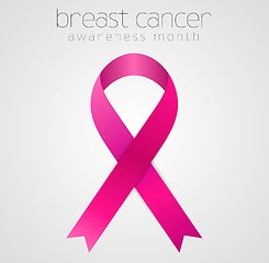 Image showing Breast cancer awareness pink ribbon tape design