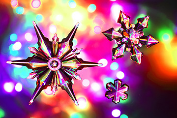 Image showing snow stars as nice christmas background