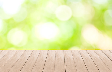 Image showing Wood Plank with Bokeh Background