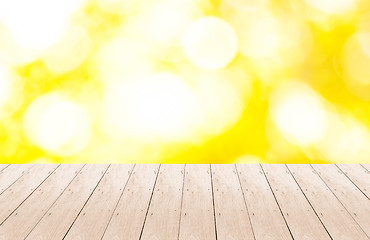 Image showing Wood Plank with Bokeh Background