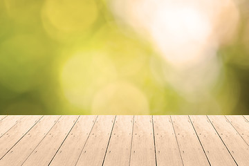 Image showing Wood Plank with Bokeh Background