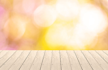 Image showing Wood Plank with Bokeh Background