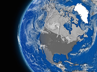 Image showing north american continent on political globe