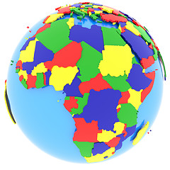 Image showing Africa on the globe