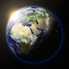 Image showing Planet Earth sunset