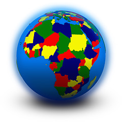 Image showing Africa on political globe