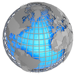 Image showing Atlantic Ocean on the globe