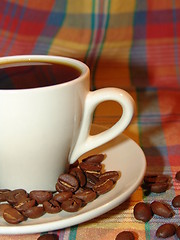 Image showing Coffe and coffee-beans