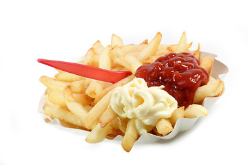 Image showing French Fries Red and White