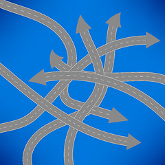 Image showing Roads Icon on Blue Background.