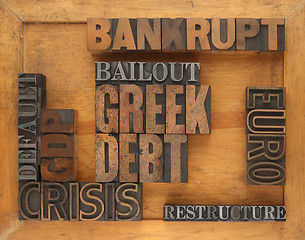 Image showing words related to Greece financial crisis