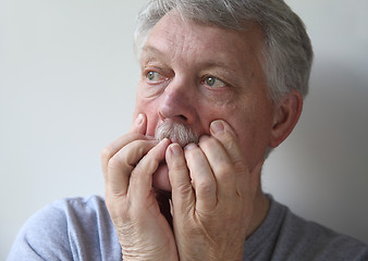 Image showing very worried older man