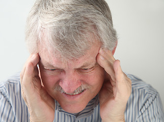 Image showing man with terrible headache