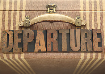 Image showing departure word on old luggage